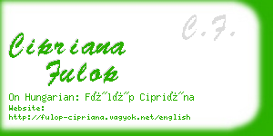 cipriana fulop business card